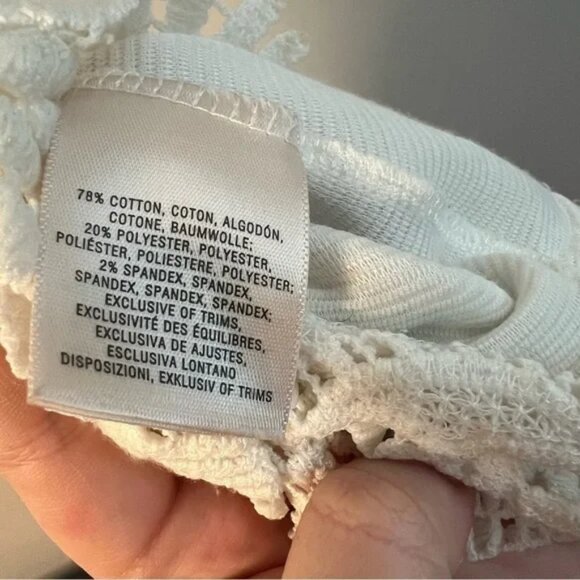 Anthropologie Women's Saturday Sunday White Lace Trim Blouse Size Small - Picture 5 of 7